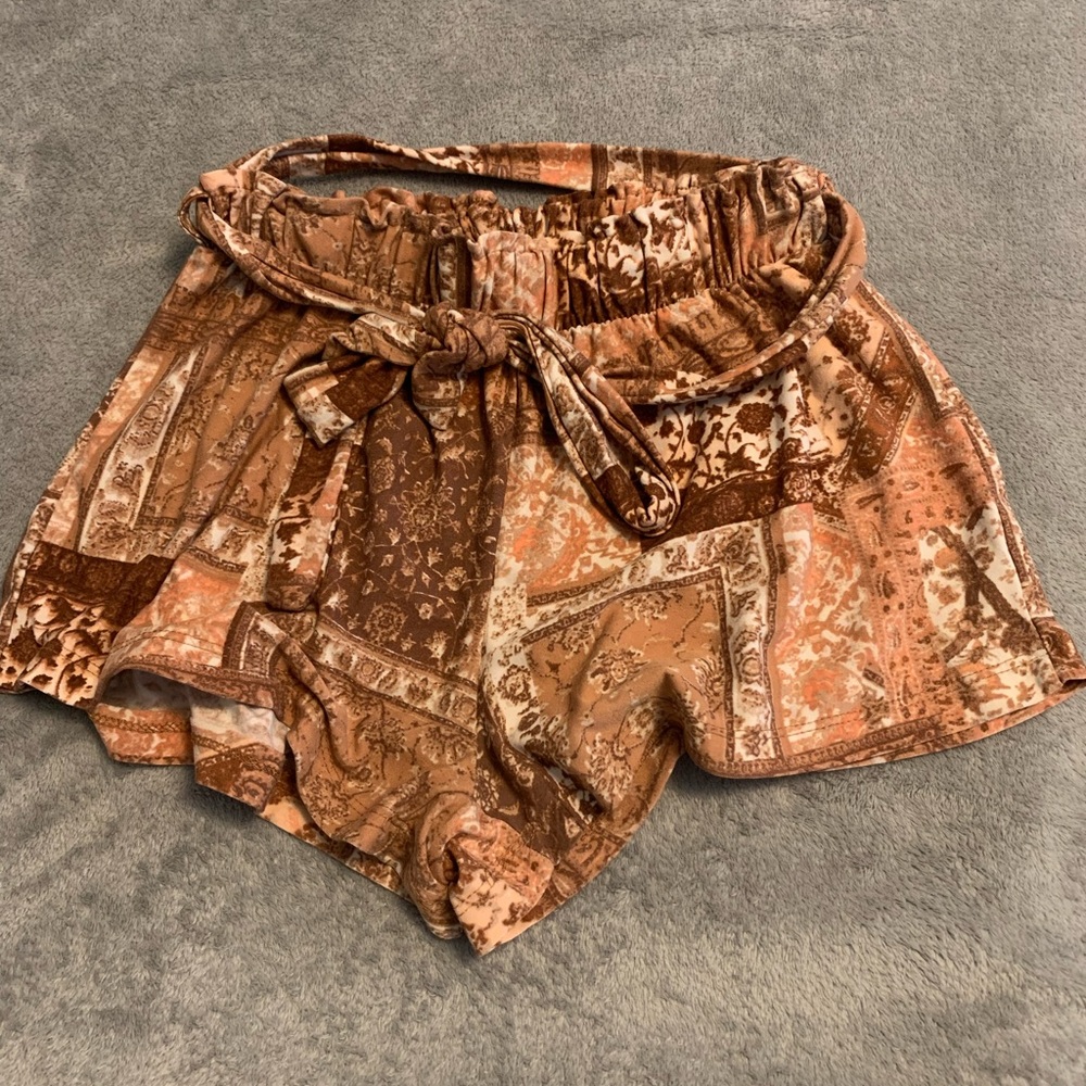 Vintage-Inspired High Waist Patchwork Shorts